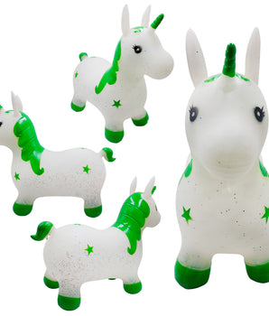 INFLABLE UNICORNIO CON SONIDO TRANSPARENTE CON ESTRELLAS L-26 CJ30 PAQ3 @PAQ3