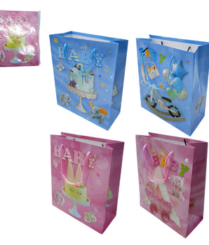 BOLSA DE REGALO BABY ROSA/AZUL 21X18X8CM JA21-2064 L808  CJ1200 PAQ12 @PAQ12