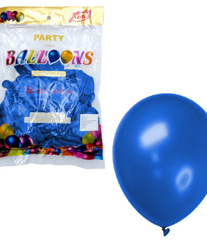 BOLSA DE 50 GLOBOS LATEX CROMADO 10" AZUL L-571 CJ100-PAQ3 @PAQ3