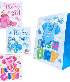 BOLSA DE REGALO BABY BOY/GIRL 21.5X18X8CM JA24-2309 L-810 CJ1200 PAQ12 @PAQ12