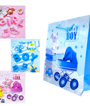 BOLSA REGALO BEBE GIRL/BOY 18X21.5X18CM L-806 CJ1200 PAQ12 @PAQ12