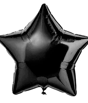 GLOBO METALICO ESTRELLA LISO NEGRO-PAQ50 @PAQ50