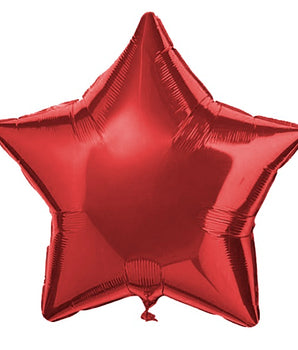 GLOBO METALICO ESTRELLA LISO ROJO PAQ50 @PAQ50