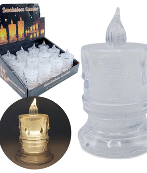 VELAS TRANSPARENTES SMOKELESS CANDLES  L-360 CJ720 PAQ 12 @PAQ 12