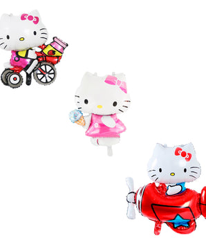 GLOBO FIGURA COMPLETA 3 DISEÑOS HELLO KITTY-PAQ3 @PAQ3