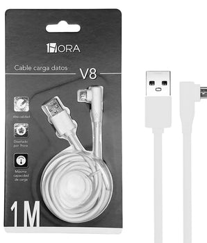 CABLE 1HORA CAB219  CON ENTRADA V8 1M PARA CARGA 2.1A  PAQ10 @PAQ10