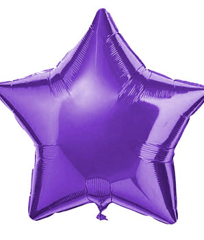 GLOBO METALICO ESTRELLA LISO MORADO-PAQ50 @PAQ50